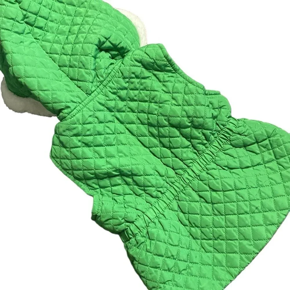 GYMBOREE Quilted Puffer Vest Faux Fur Hood